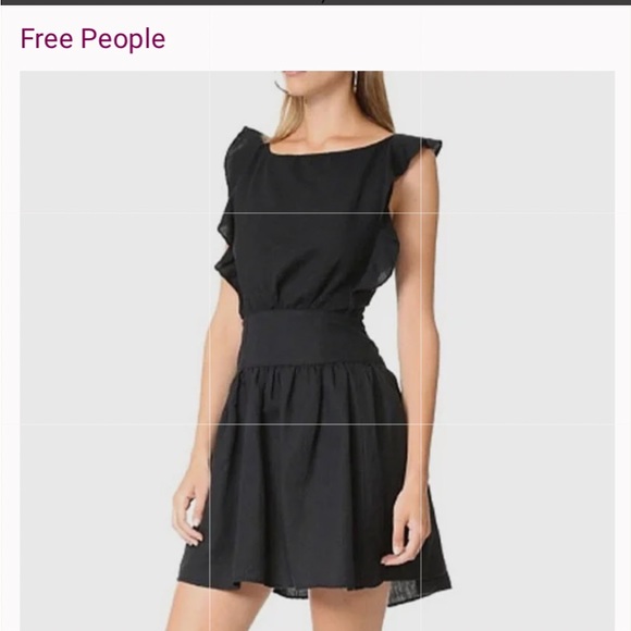 Free People linen blend beautiful ruffled back tie mini boho dress. - Picture 2 of 14